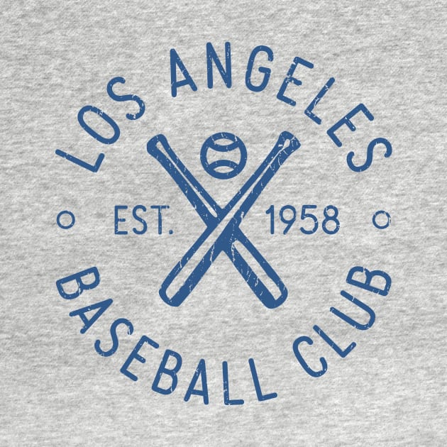 Retro LA Baseball Club Stamp Logo (Blue) by Double-Double Designs